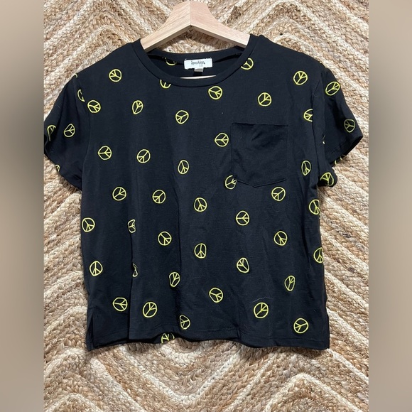 SPEECHLESS Big Girl's Peace Embroidery Black Short Sleeve, Size XL, NEW no tag - Picture 1 of 8